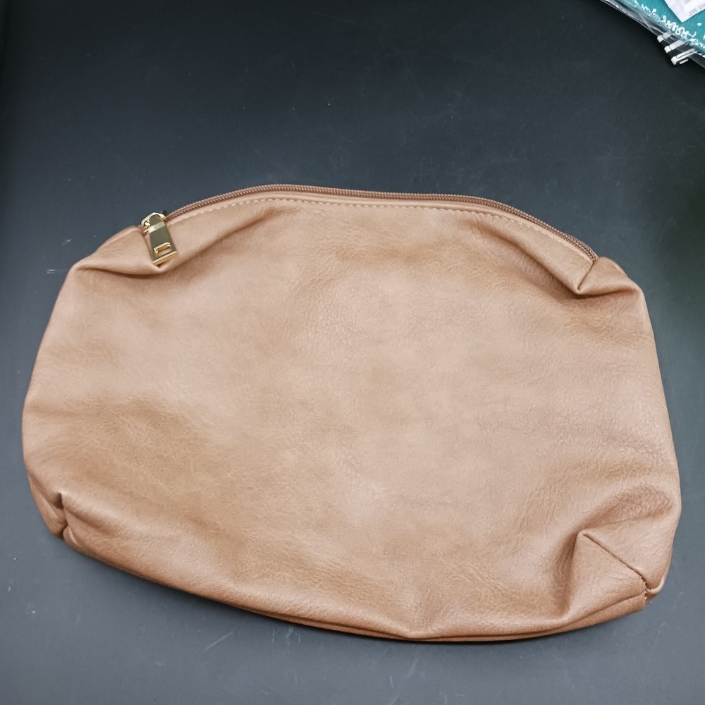 Antik Kraft Brown Vegan Leather Clutch Cosmetic Toiletry Bag